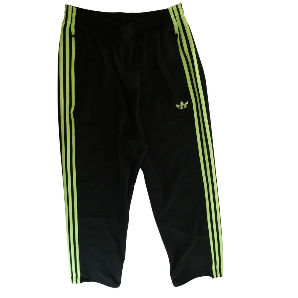 Adidas Black Signal Green Solar Yellow Two Piece Jersey Pants Unisex W-M M-S
